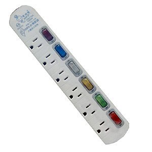 【電精靈】 6開6插3插孔延長線 9尺(2.7米)